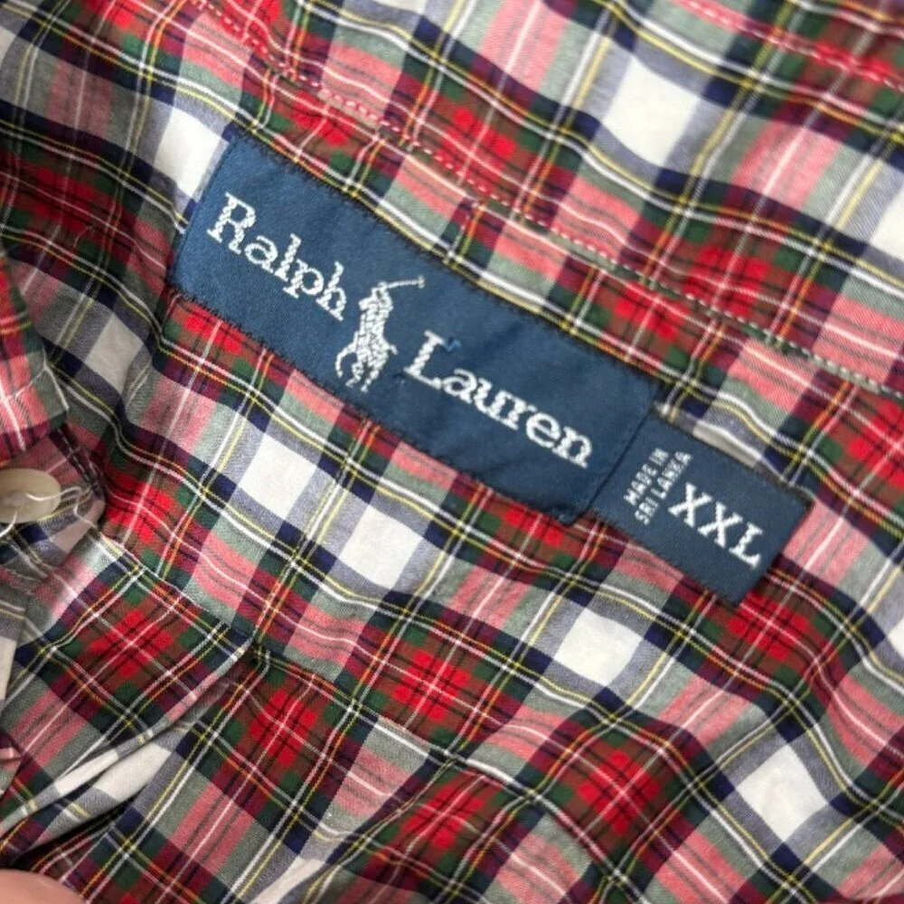 Polo Ralph Lauren Men's Classic Fit Plaid Cotton Shirt XXL